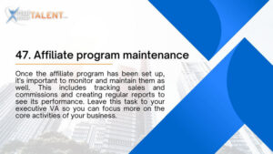 Affiliate program maintenance - Executive Virtual Assistant Task