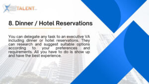 Dinner / Hotel Reservations - Executive Virtual Assistant Task