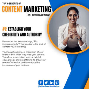 Establish your credibility and authority - content marketing benefits