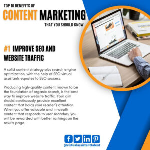 Improve SEO and Website Traffic - content marketing benefits