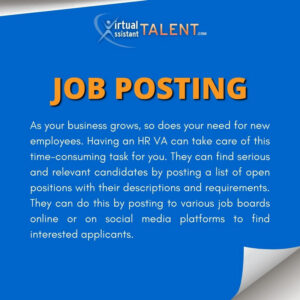 job posting - HR Virtual assistant task