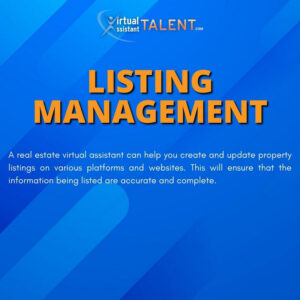 Listing Management - Real Estate Virtual Assistant