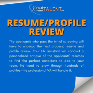 Resume/profile review - Human Resource Virtual Assistant