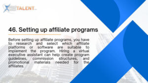 Setting up affiliate programs - Executive Virtual Assistant Task