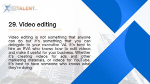 Video editing - Executive Virtual Assistant Task