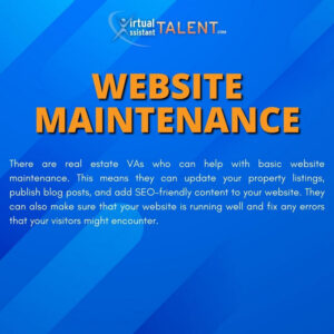 Website Maintenance - Real Estate Virtual Assistant