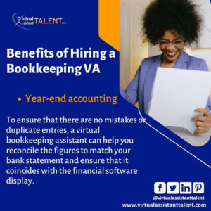 Year-end accounting benefits of hiring bookkeeping VA